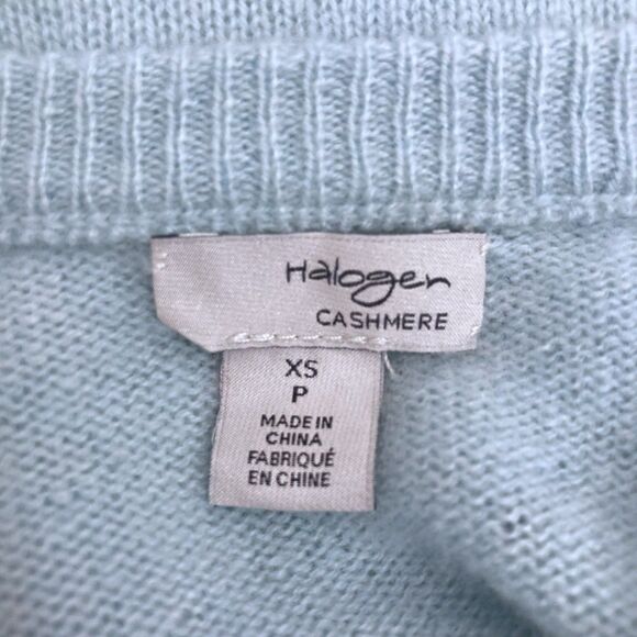 Halogen Cashmere Sweater Petite XS Blue Crew Neck Long Sleeve - Picture 14 of 15